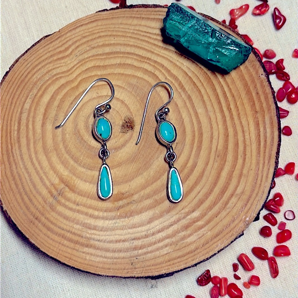 BARSE Turquoise Tear Drop 925 Sterling Silver earrings